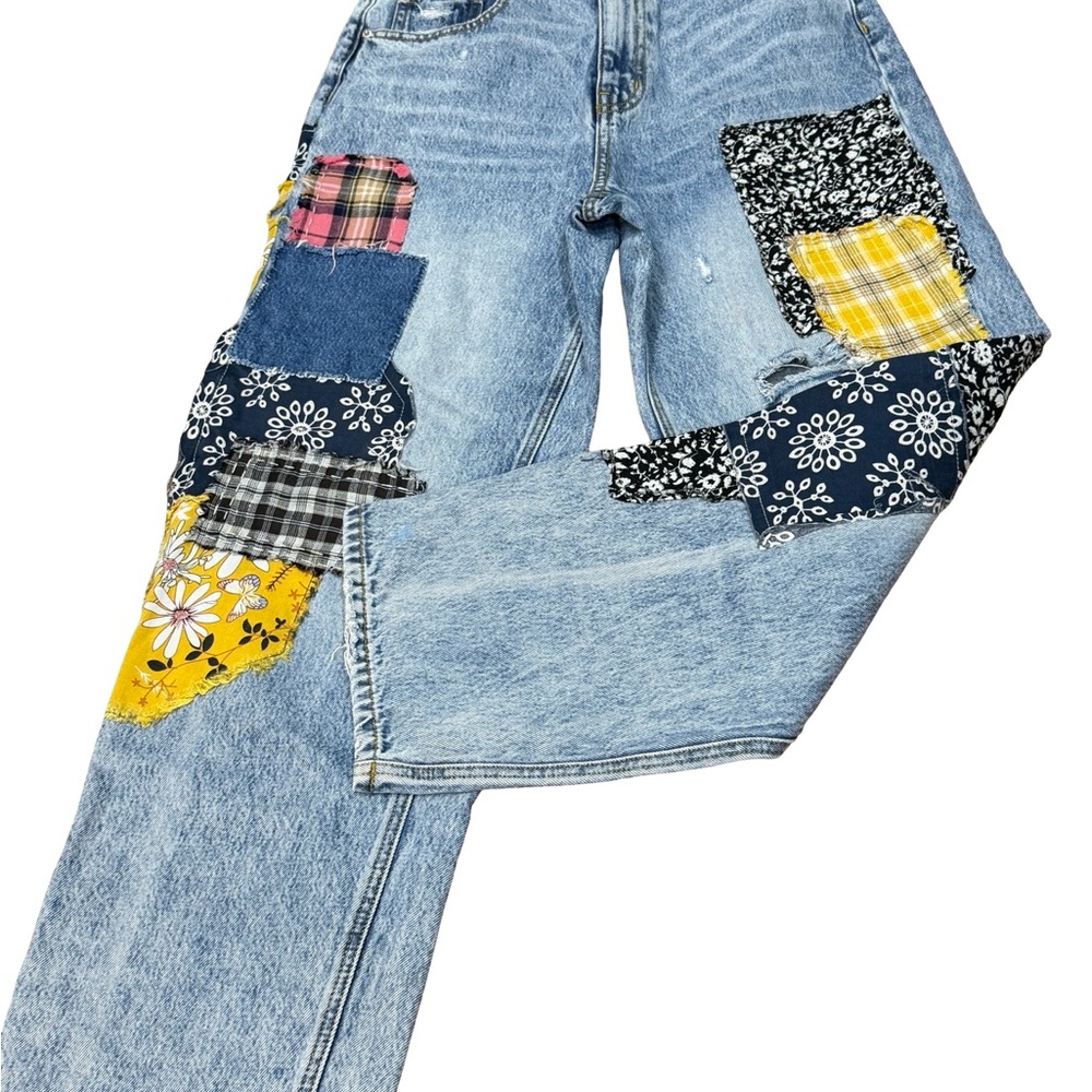 ✨ BDG x Urban Renewal Remade Patchwork High-Rise Baggy Jeans Size 29 - Picture 6 of 14